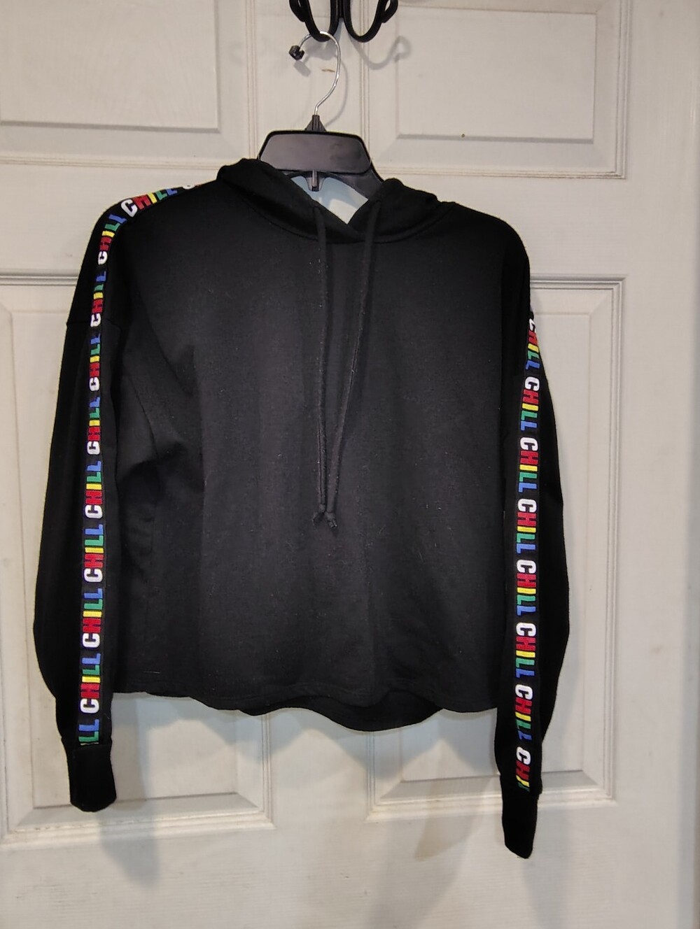 Qween Bees Women's Size S Black Cropped Hoodie